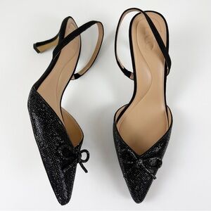 INC International Concepts Genery Pointed Toe Pumps Womens 9M Black Bling NEW